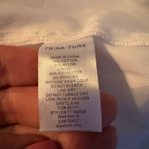 Trina Turk Floral Eyelet Dress Medium Coquette Fairycore Ruffle Beachy Whimsical - Picture 7 of 8